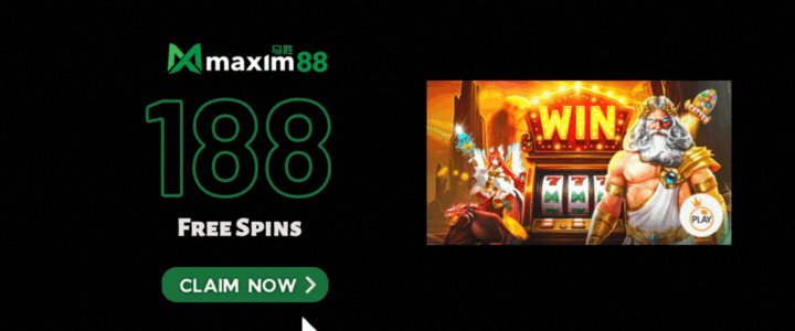 Maxim88 188 Free Spins - Promotion Banner Maxim88 188 Free Spins - Promotion Banner