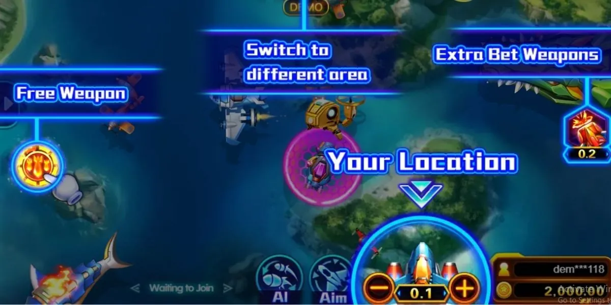 Fighter Fire Fishing - Interface