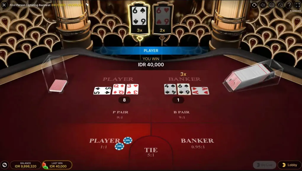 First Person Lightning Baccarat - Gameplay